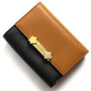 MCM Milano Tri fold Wallet Bicolor Cognac Brown Black MYS